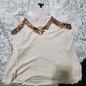 Sequin embellished spaghetti strap tank top